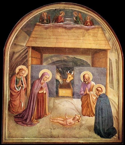Fra Angelico, The Nativity, 1440, fresco Basilica di San Marco, Florence, Italy